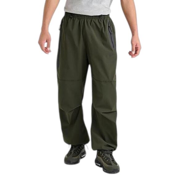 Men Size L Nike Jogger Pants Olive Tech Woven Loose Fit Elastic Waist HM7158-356